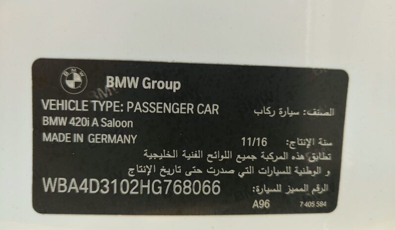 
								BMW 420i GCC 2017 full									
